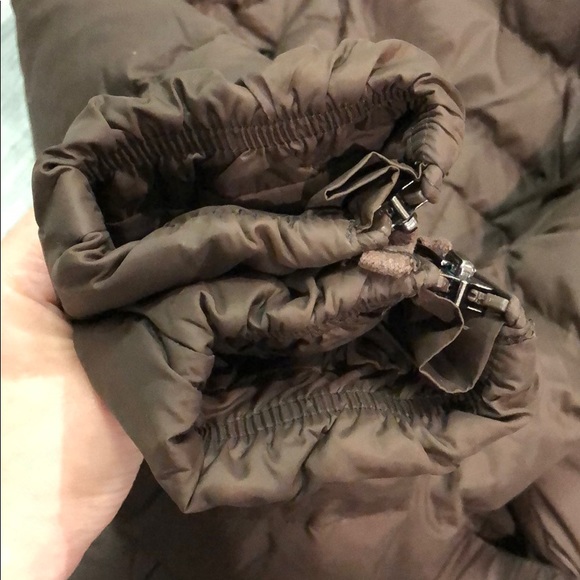 SOLD-Benetton Long Down Coat with Hood - Picture 4 of 8